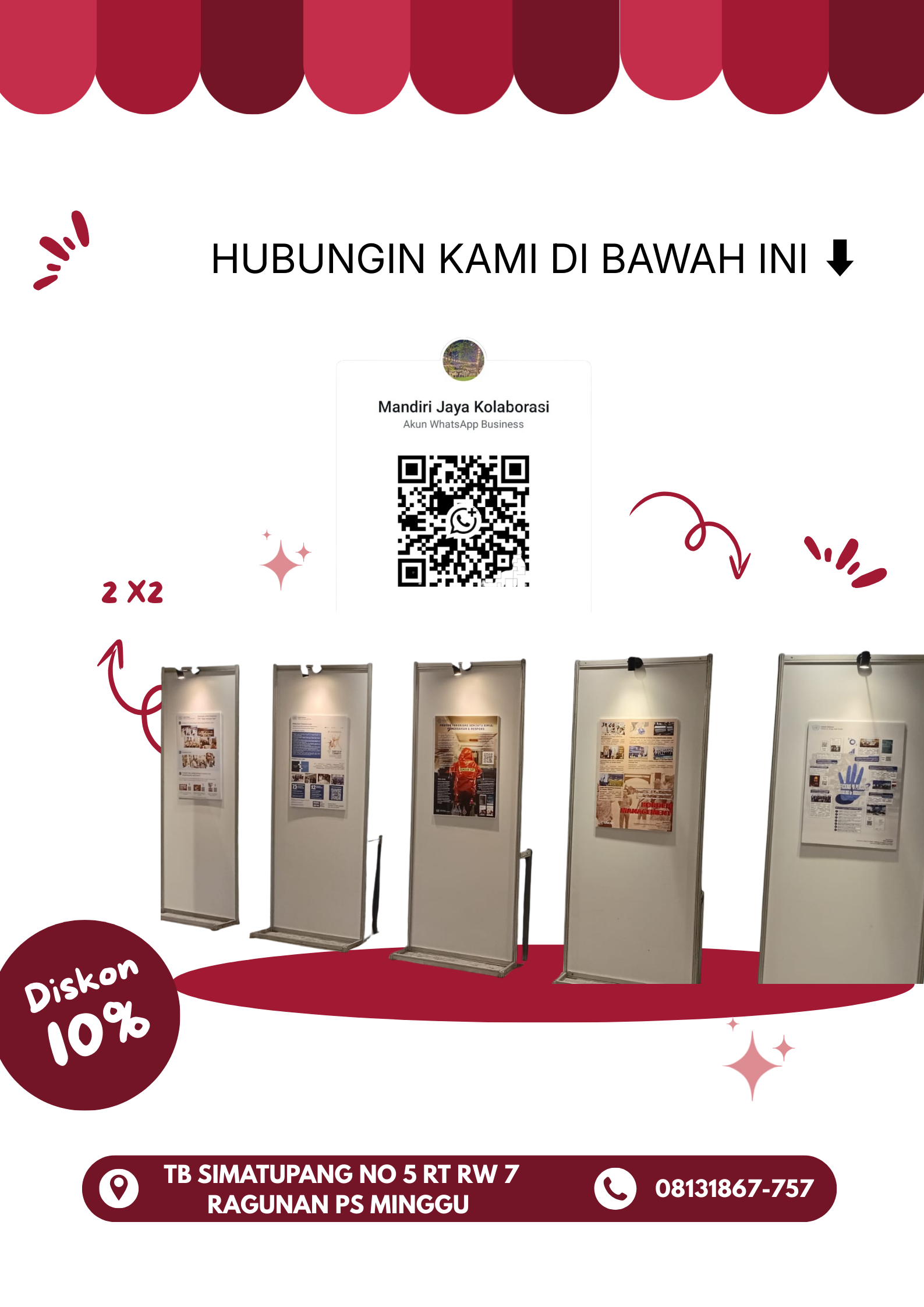 merah muda dan putih ilustratif toko roti poster (2)