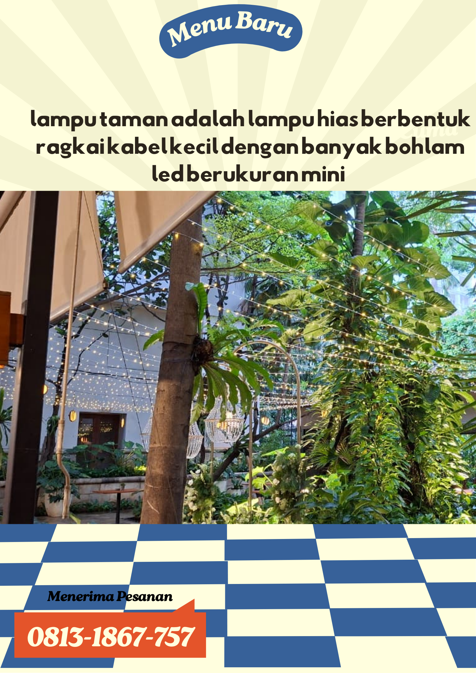 poster promosi menu makanan baru burger retro putih tulang oranye dan biru (1)