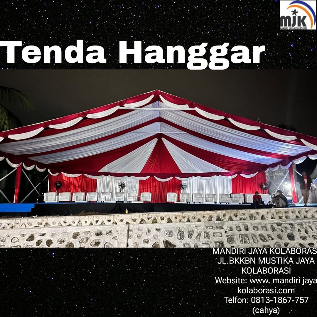 Sewa Tenda Hanggar Dekor Serut Putih Merah Jakarta