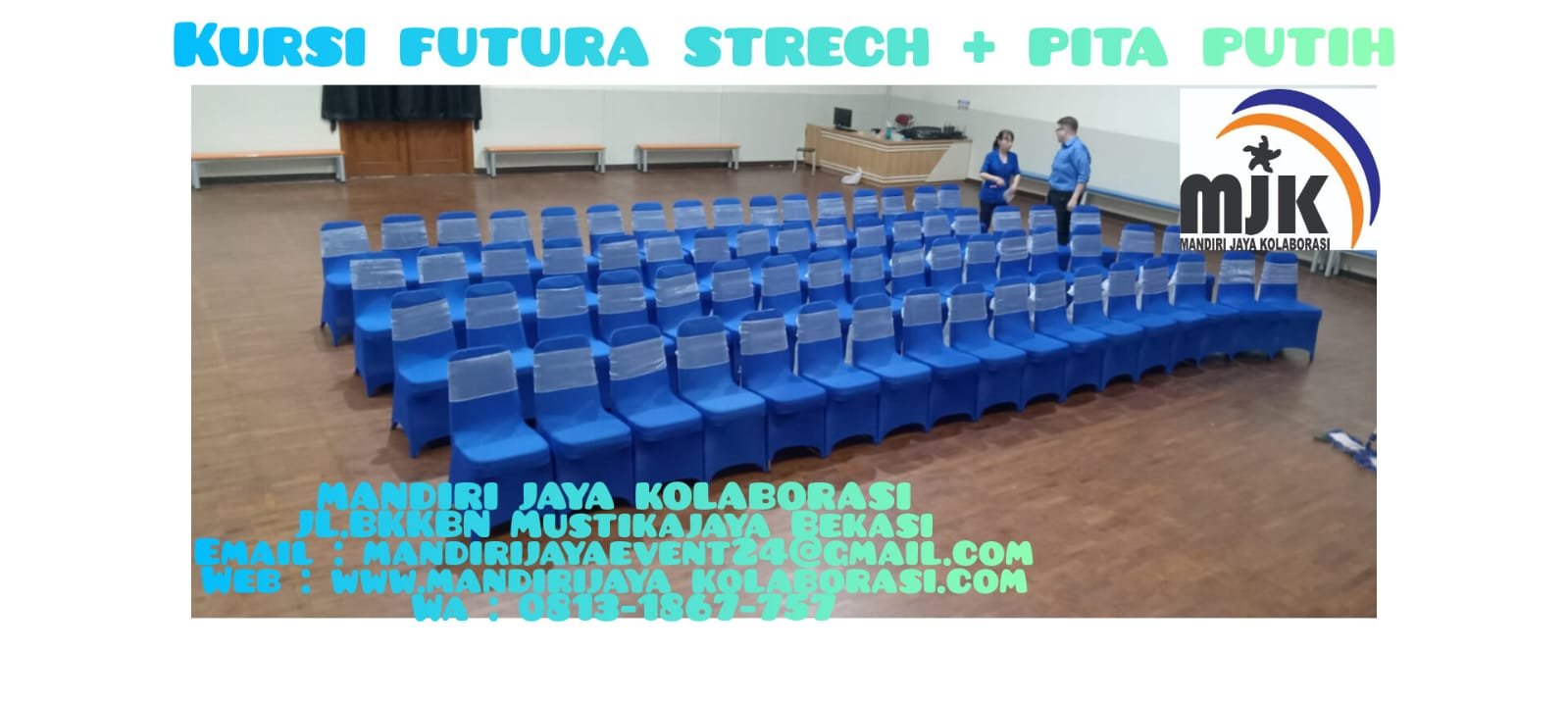 kursi strech biru