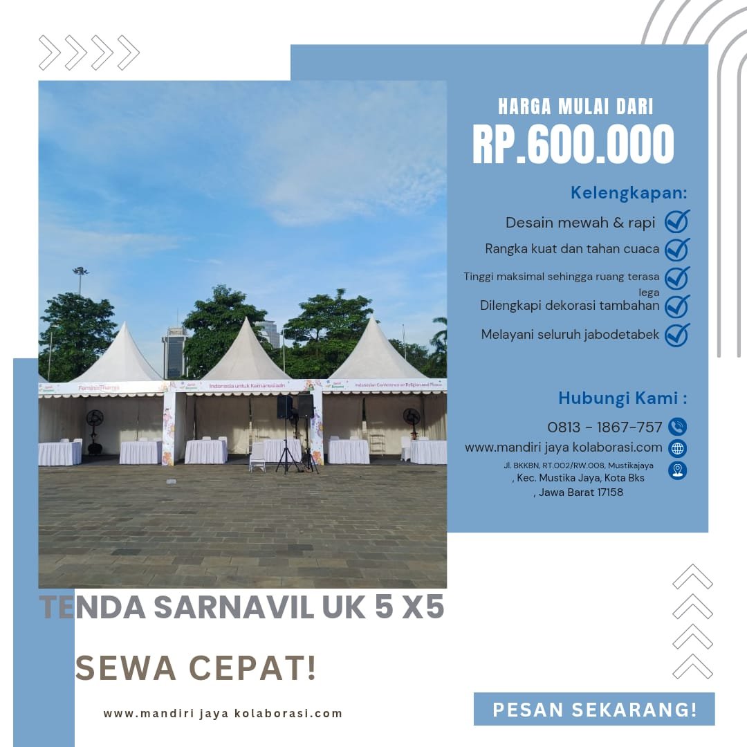 Sewa Sarnavil Type Tenda Kerucut Ukuran 5 X 5 Meter jakarta