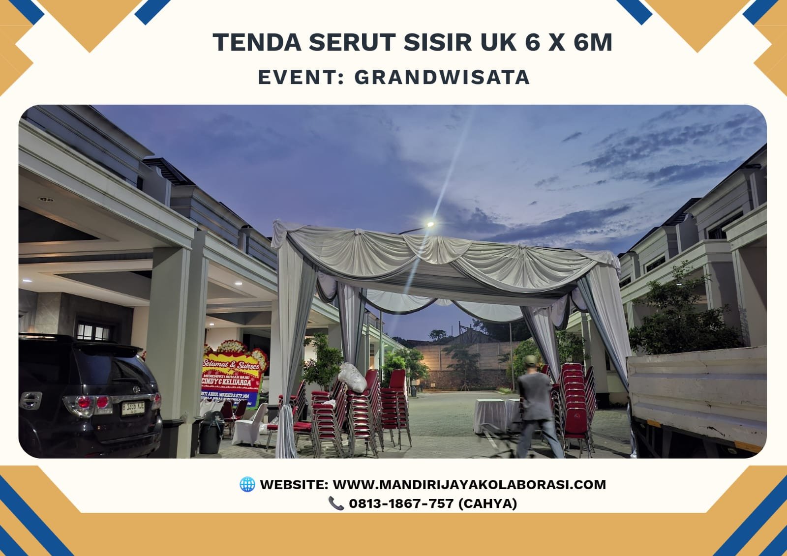 Sewa Tenda 6 x 6 m Dekorasi Serut Sisir Bekasi