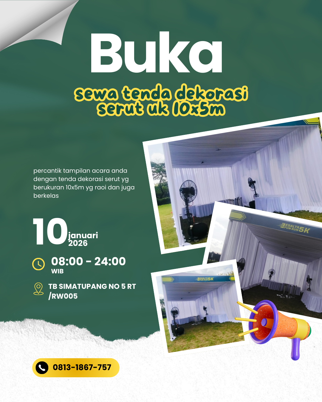 hijau dan putih modern bukber instagram post