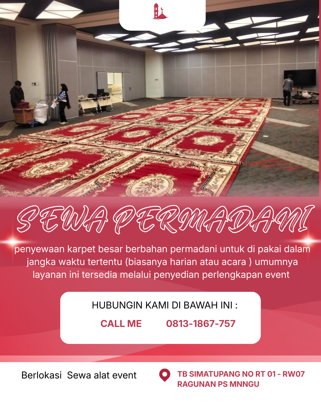 merah muda dan putih modern donasi bulan ramdhan instagram post