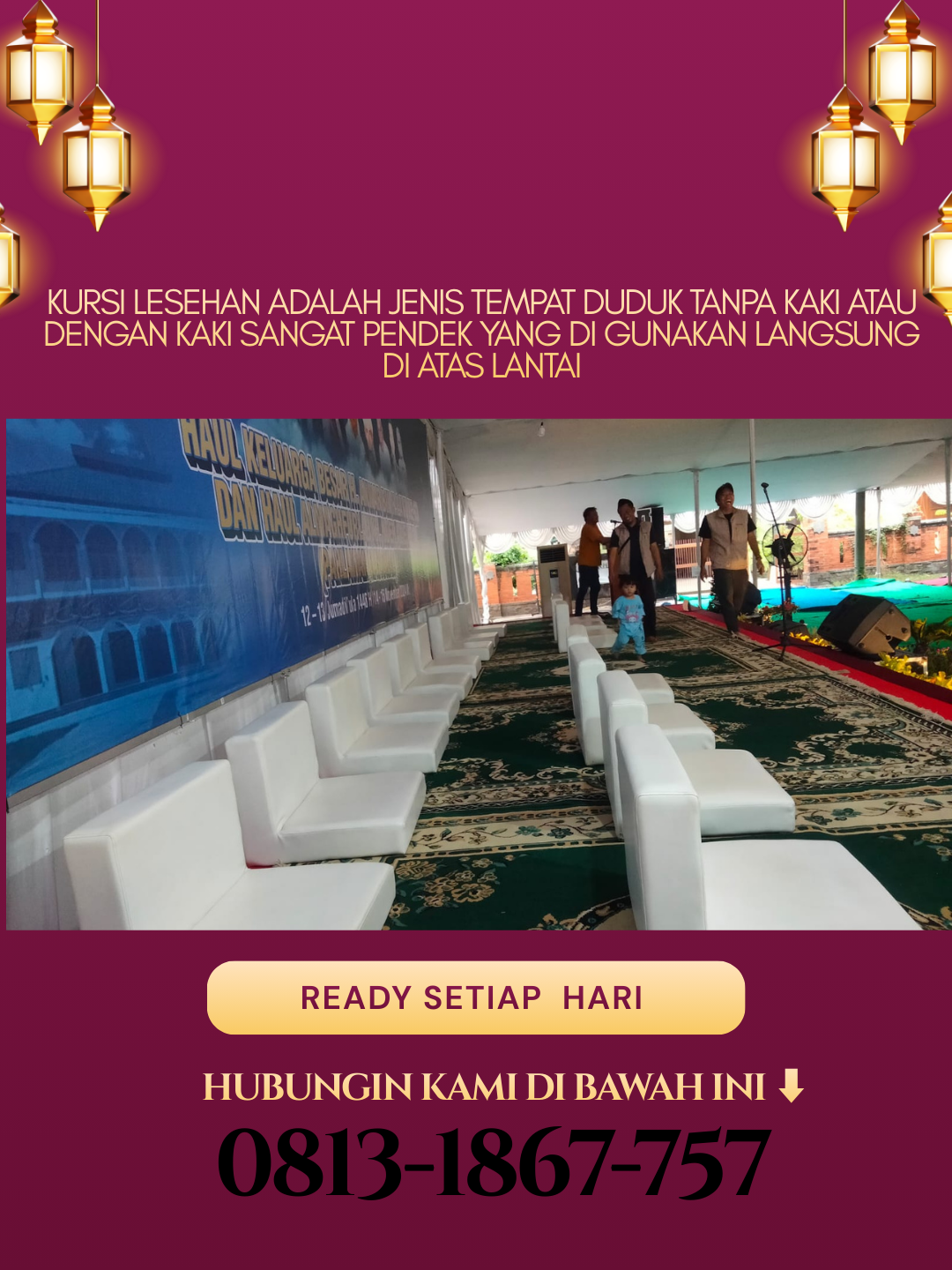 SEWA KURSI LIPAT LESEHAN JAKARTA SELATAN ungu dan emas ilustratif bazar ramadhan instagram post (1)